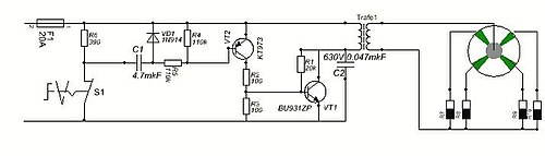 Esquema esquemático de un sistema de encendido electrónico DIS