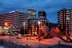 Vista del barrio de Sants desde el parque de la España Industrial