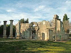 Ruinas de la antigua sinagoga de Bar'am.