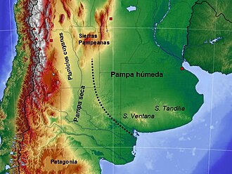 Mapa de la región pampeana argentina