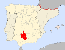 Mapa histórico del Reino de Córdoba en 1590