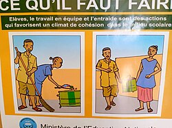 Cartel escolar en francés en Mali
