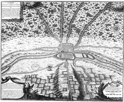 Representación cartográfica histórica de Lutecia del siglo XVIII
