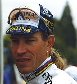 Laurent Brochard con el maillot de campeón del mundo