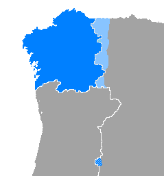 Mapa de distribución del idioma gallego