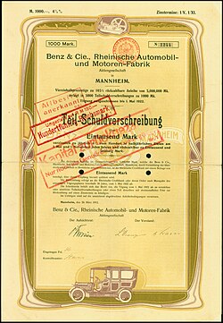 Bono de Benz & Cie. de 1912