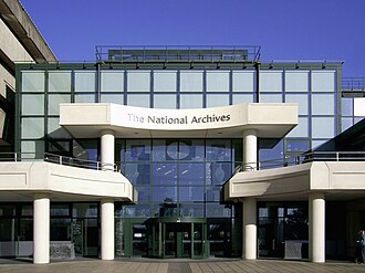 Fachada o vista representativa de los Archivos Nacionales del Reino Unido