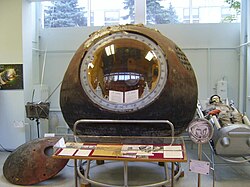 Cápsula habitable del Vostok 1 en exposición