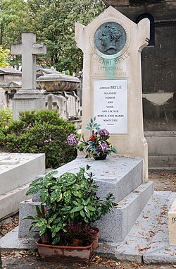 Tumba de Stendhal en el cementerio de Montmartre en París