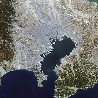 Vista aérea del Área del Gran Tokio, Japón