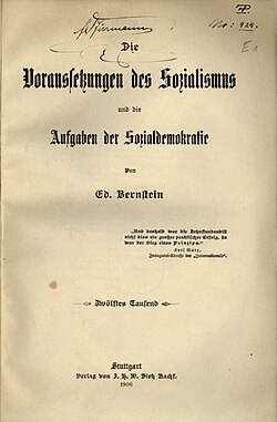 Portada histórica de la obra de Eduard Bernstein.