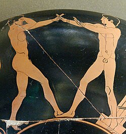 Representación de pugilato en la antigua Grecia