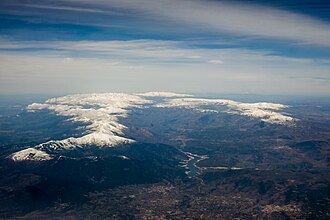 Vista aérea de las sierras del sistema Central en la provincia de Ávila