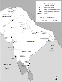 Mapa histórico del Imperio mogol