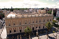 Casa de Contratación que actualmente cumple la función de Archivo de Indias en Sevilla
