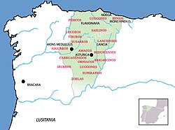Mapa histórico del territorio astur y el Reino de León