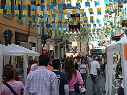 Calle de Alessandria durante la fiesta del barrio Rovereto
