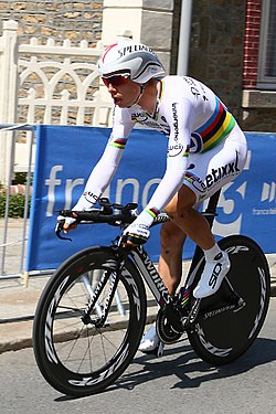 Tony Martin compitiendo en una contrarreloj del Tour de Francia