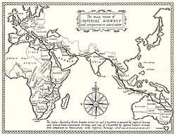 Mapa de rutas de Imperial Airways
