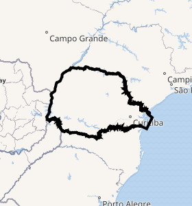 Mapa del Estado de Paraná en Brasil