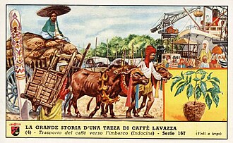 Anuncio histórico de Lavazza publicado a comienzos del siglo XX en Indochina.