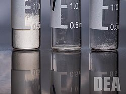 Dosis letales comparativas de heroína, carfentanilo y fentanilo según la DEA.