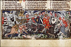 Manuscrito medieval de la batalla