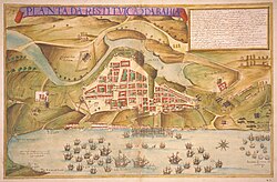 Planta de Salvador de Bahía, procedente del atlas Estado do Brasil, de João Teixeira Albernaz (1631).
