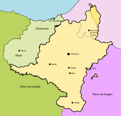 Mapa de la pérdida de territorios navarros