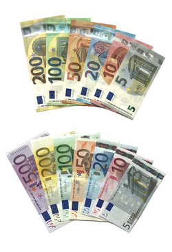 Comparativa de la primera y segunda serie de billetes de euro