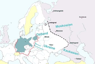 Mapa histórico de los territorios del Generalplan Ost