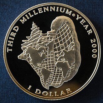 Moneda conmemorativa de un dólar bahameño por el nuevo milenio