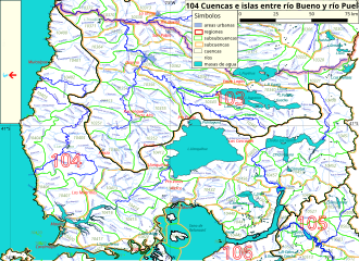 Mapa detallado de la cuenca y ubicación administrativa del lago
