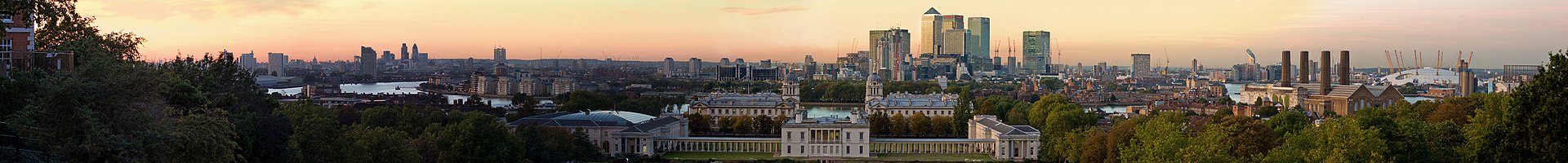 Panorama de Londres desde el Real Observatorio en Greenwich Park