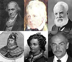 Representación de personajes históricos de Escocia