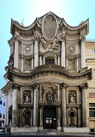 Fachada de la iglesia de San Carlo alle Quattro Fontane en Roma
