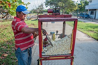 Vendedor ambulante de palomitas de maíz
