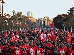 Concentración sindical en Valencia