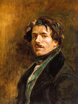 Autorretrato con chaleco verde de Eugène Delacroix pintado en 1837.
