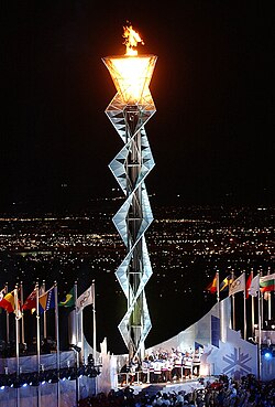 Encendido del pebetero en Salt Lake City 2002