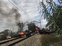 Bloqueo en la estación de Gerona