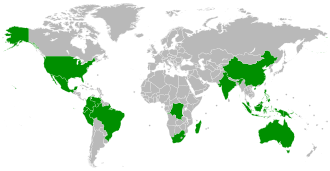 Mapa que muestra los países megadiversos según el Centro de Monitoreo de la Conservación del Ambiente.