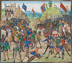 Representación histórica de la Batalla de Crécy