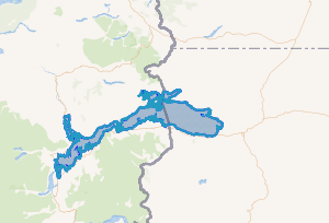Mapa de la cuenca del río Baker mostrando el sector lacustre