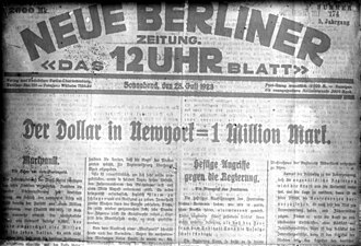Diario Neue Berliner Zeitung de 1923