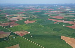 Áreas de cultivo cerca de Azuaga en Badajoz