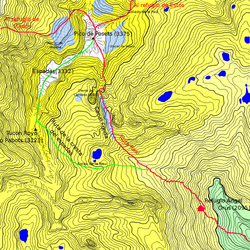 Esquema de las distintas rutas de ascenso al Posets