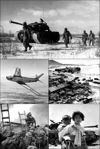 Columnas militares y operativos del Comando de las Naciones Unidas y fuerzas estadounidenses durante la Guerra de Corea.