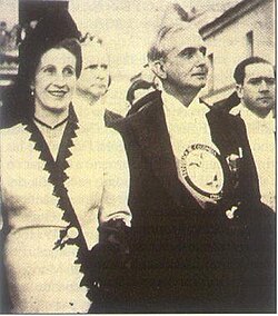 Mariano Ospina Pérez y su esposa Bertha Hernández el día de su posesión