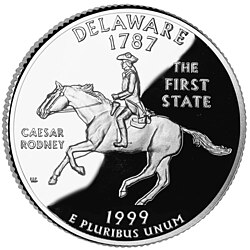 Moneda de veinticinco centavos conmemorativa de Delaware